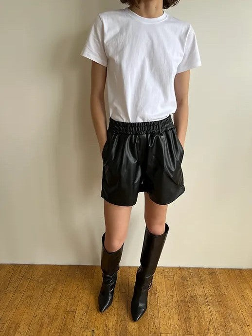 High-Waisted Faux Leather Shorts