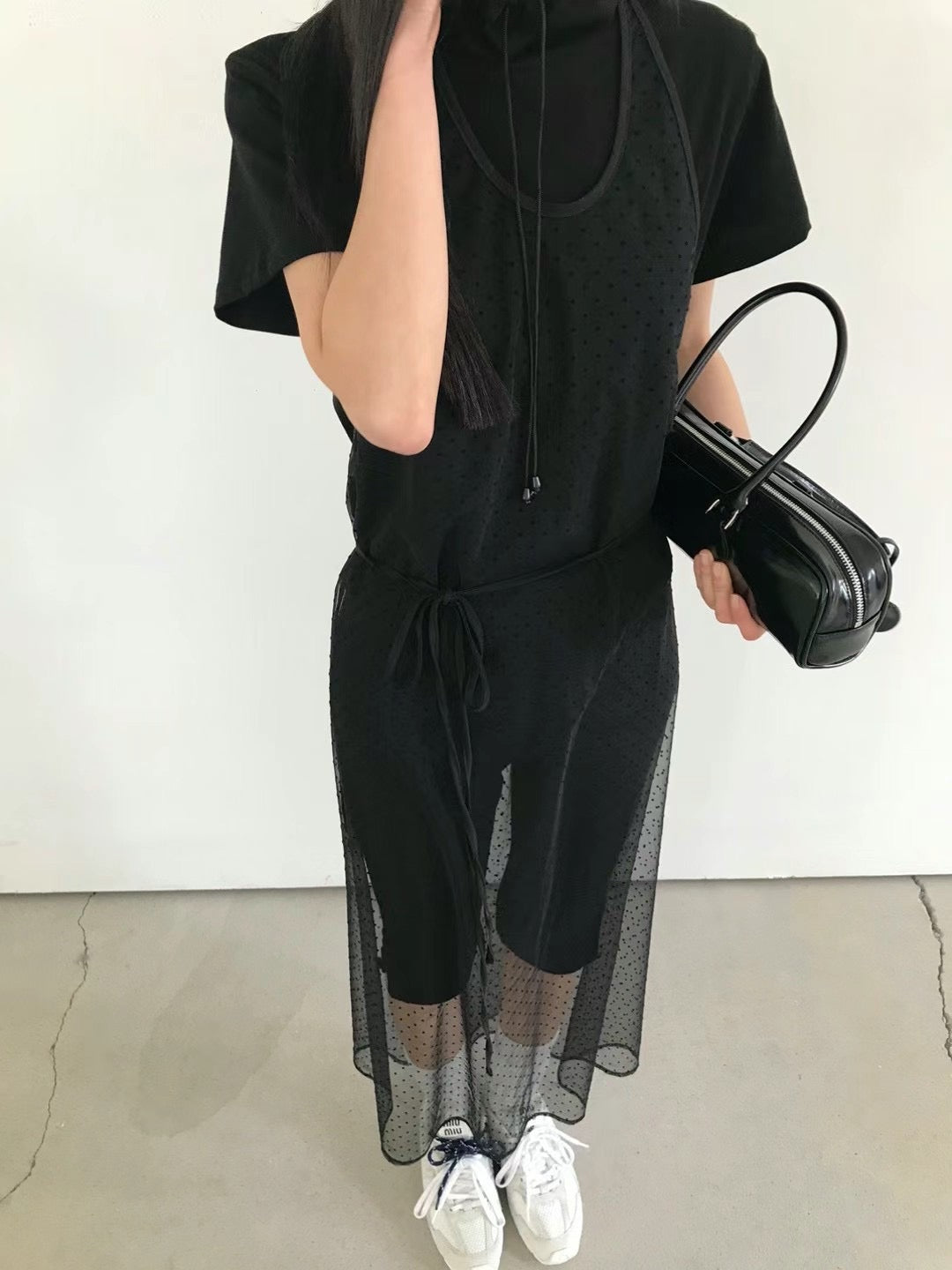 Polka Dot Mesh Dress