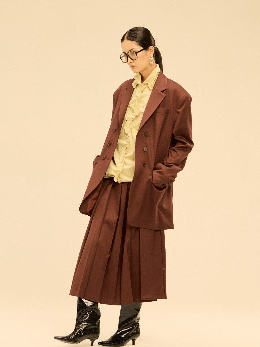 Double-Breasted Short Blazer