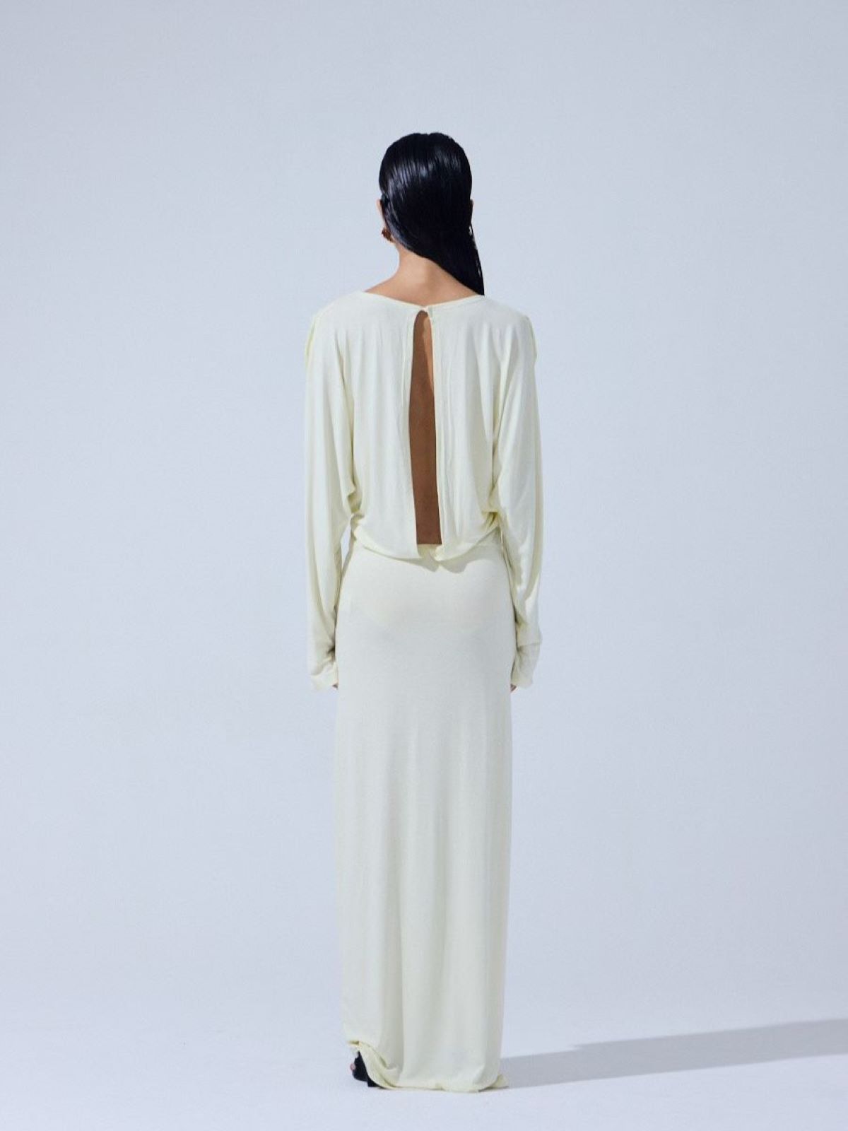 Twist Front Cutout Draped Dress — Butter