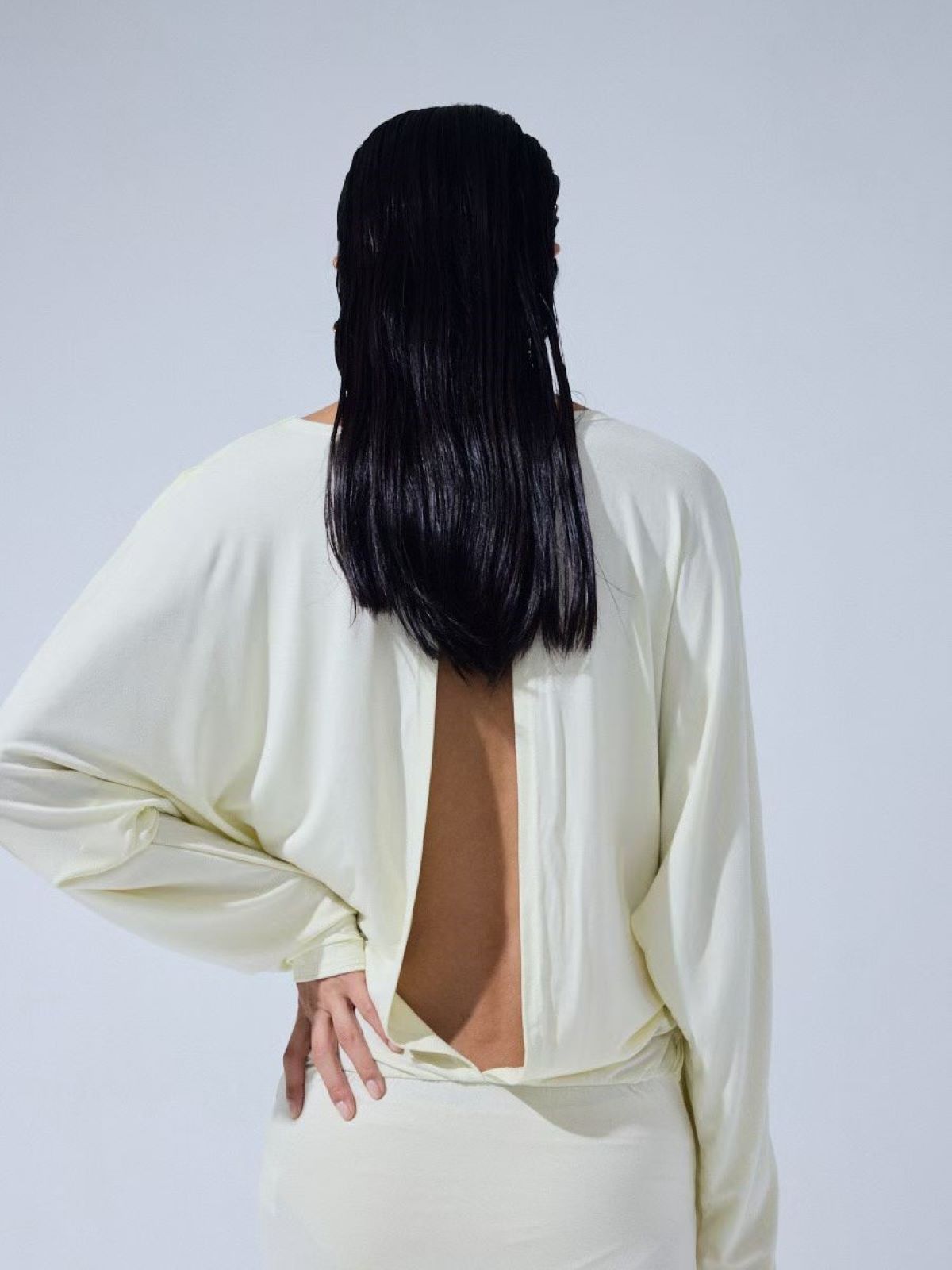 Twist Front Cutout Draped Dress — Butter