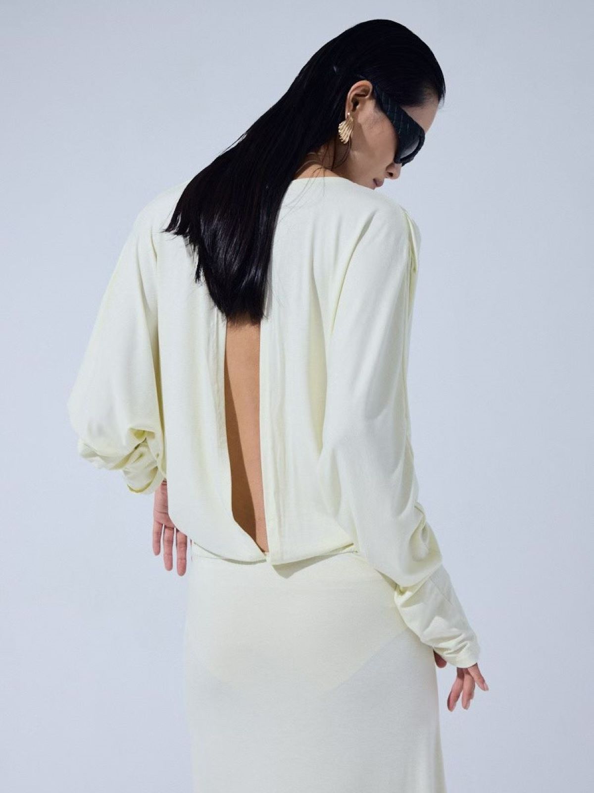 Twist Front Cutout Draped Dress — Butter