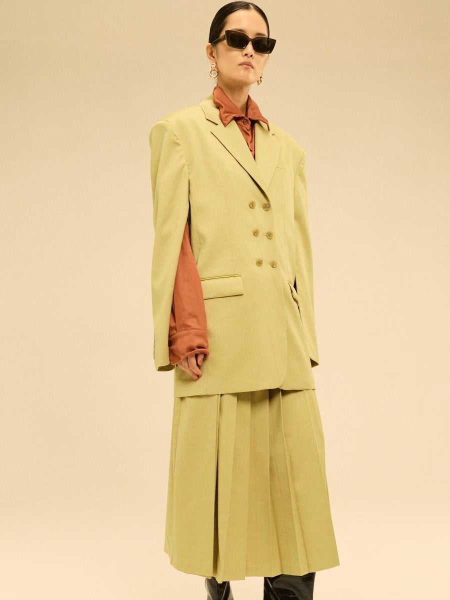 Pleated Midi Skirt