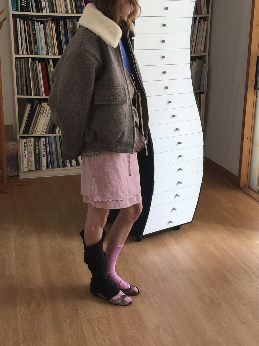 奶油粉針織襪｜Soft Rib Socks