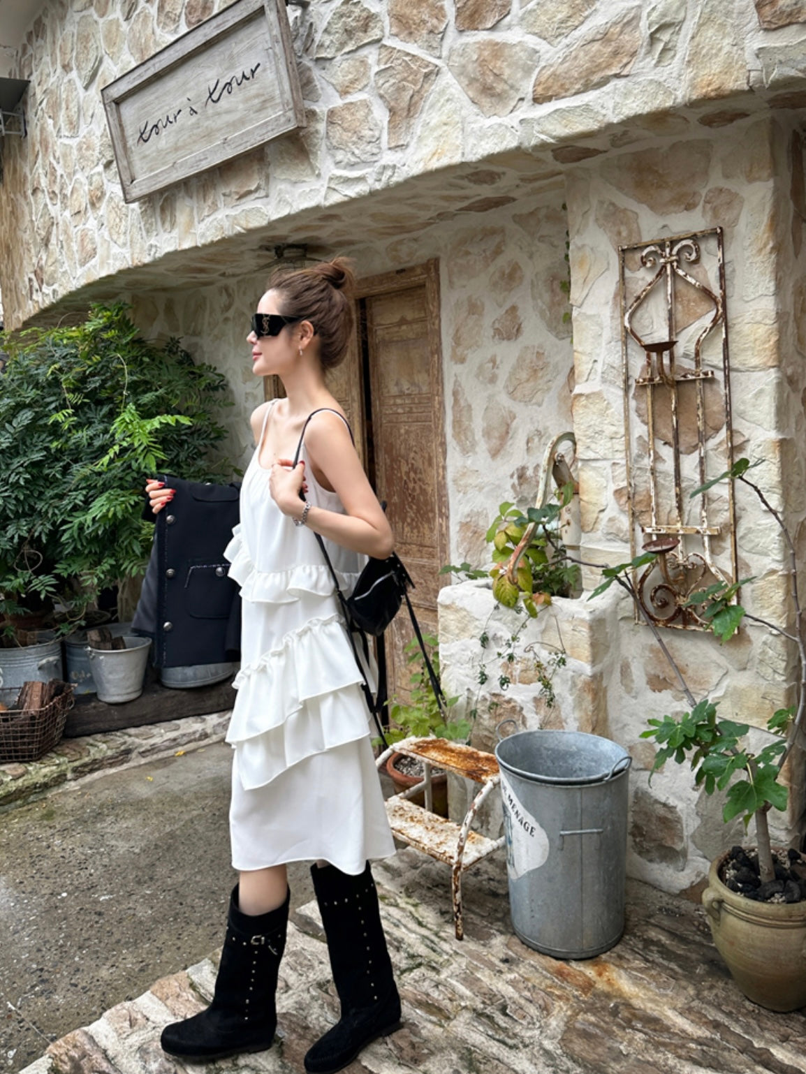 White Ruffle Dress