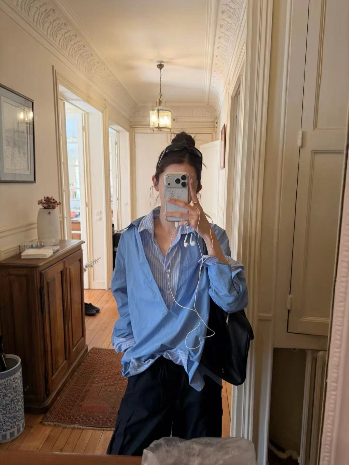 Deep V-Neck Relaxed Shirt