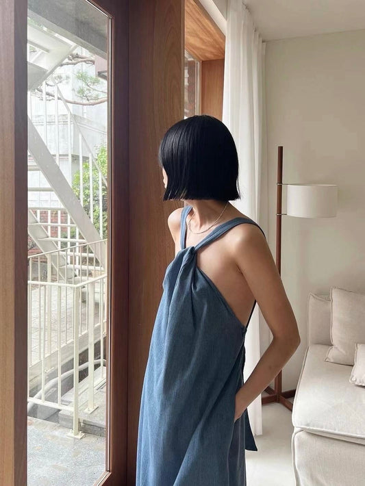 Denim Blue  Maxi Dress