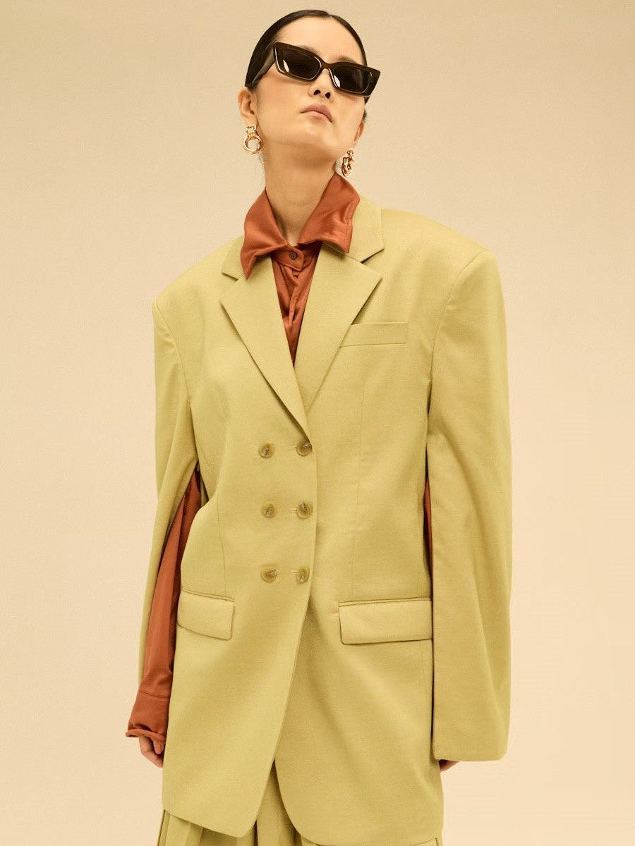 Double-Breasted Short Blazer