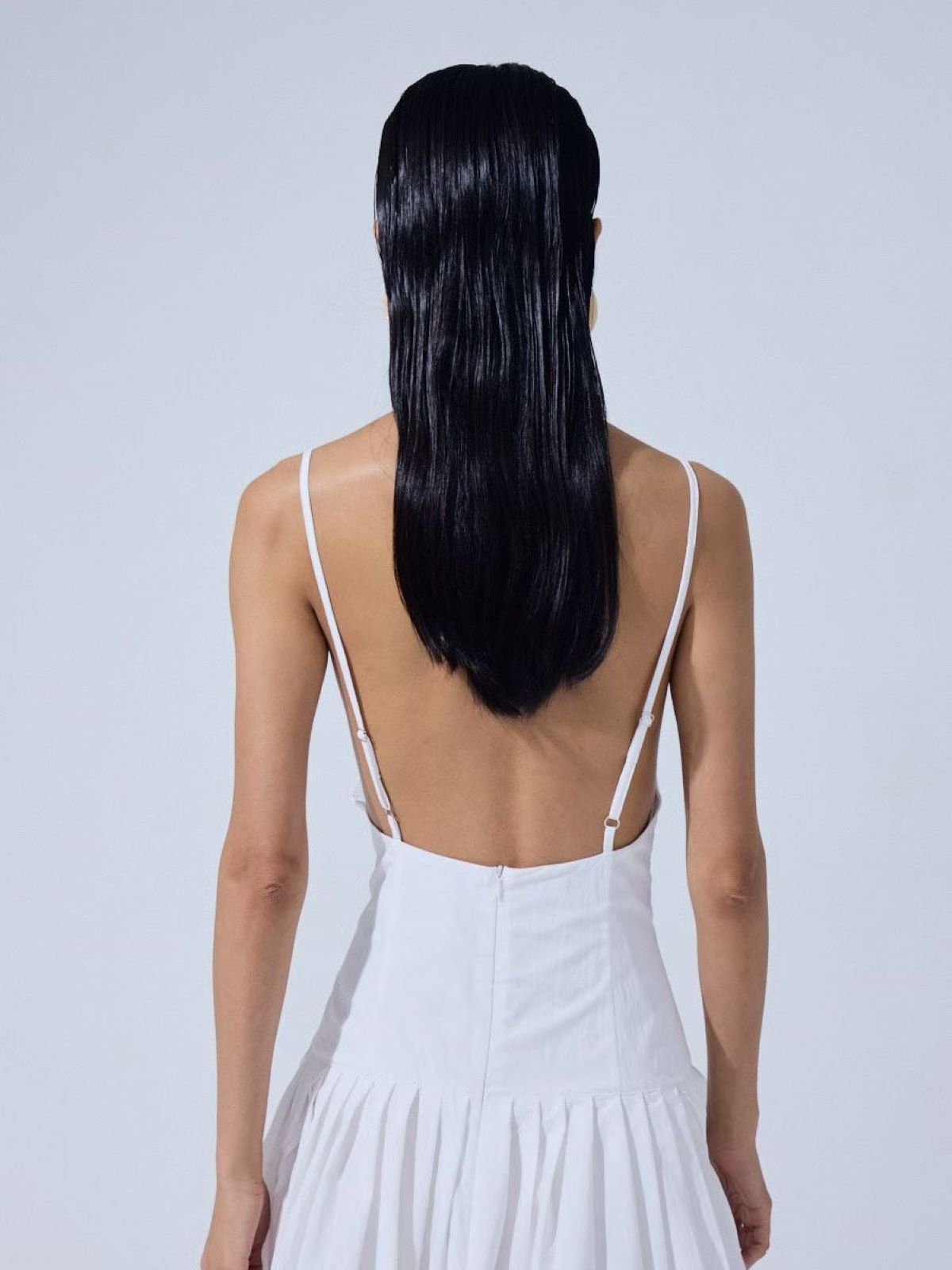 Asymmetrical Draped Maxi Dress — White