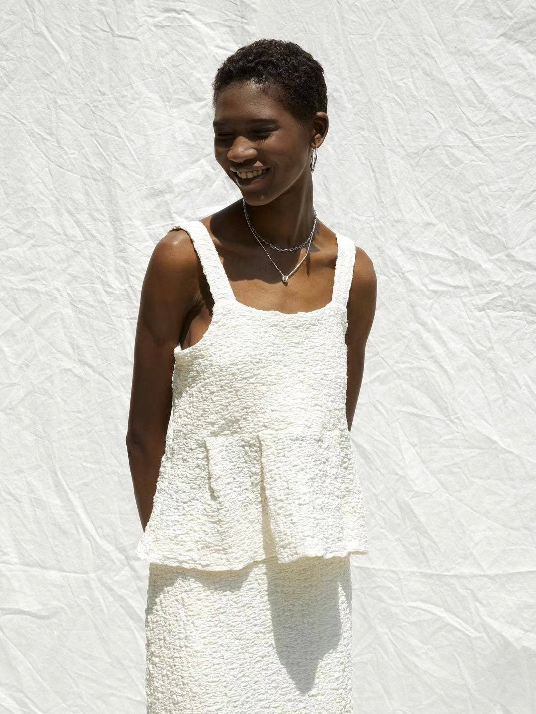Crinkled Smocked Camisole
