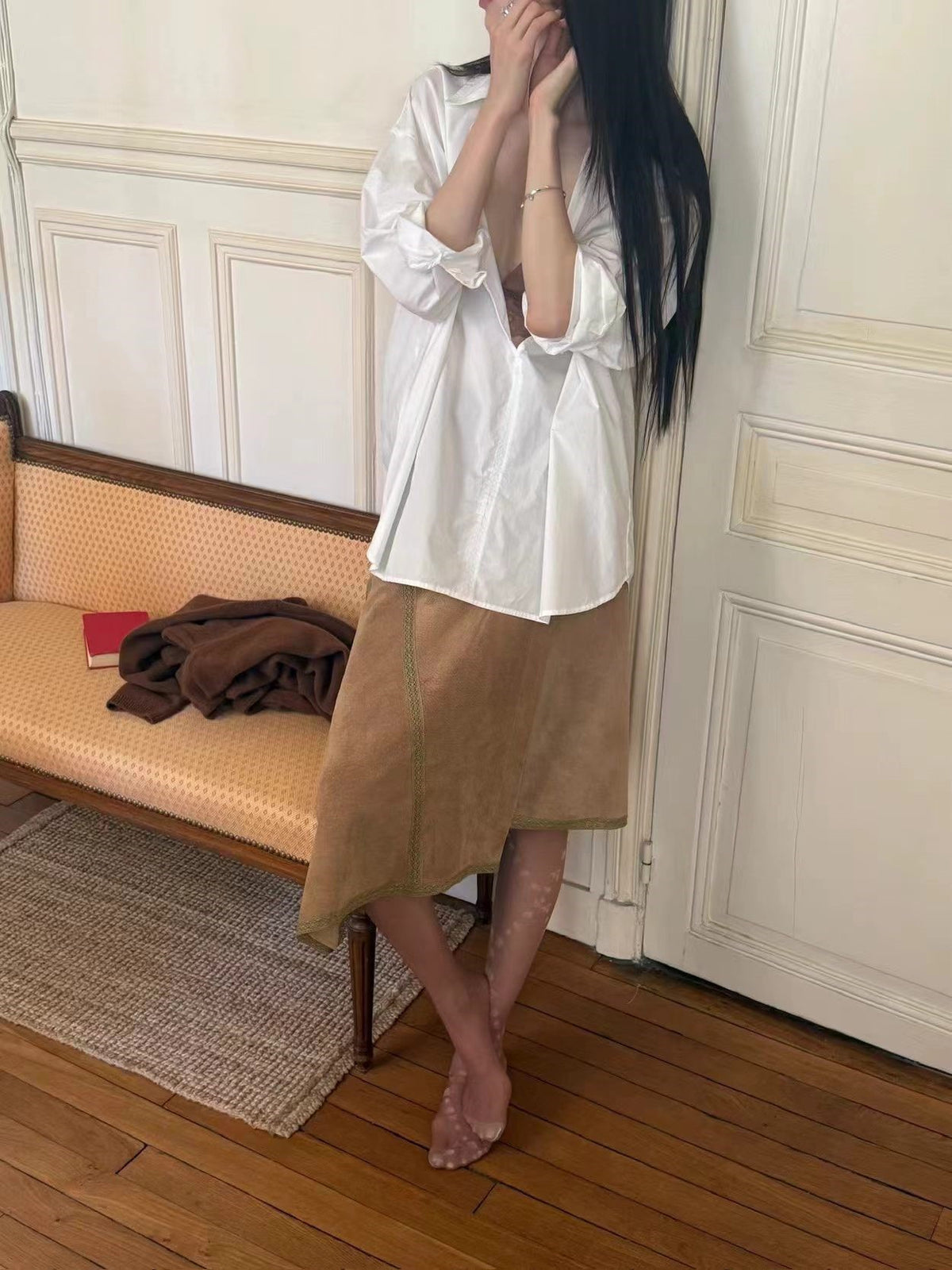 Deep V-Neck Relaxed Shirt