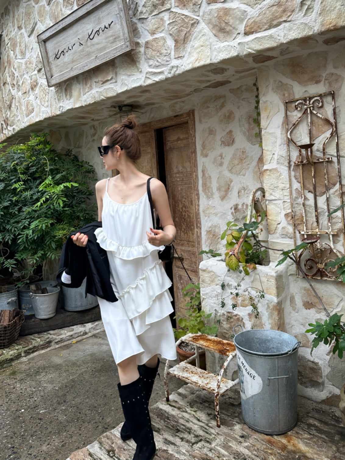 White Ruffle Dress