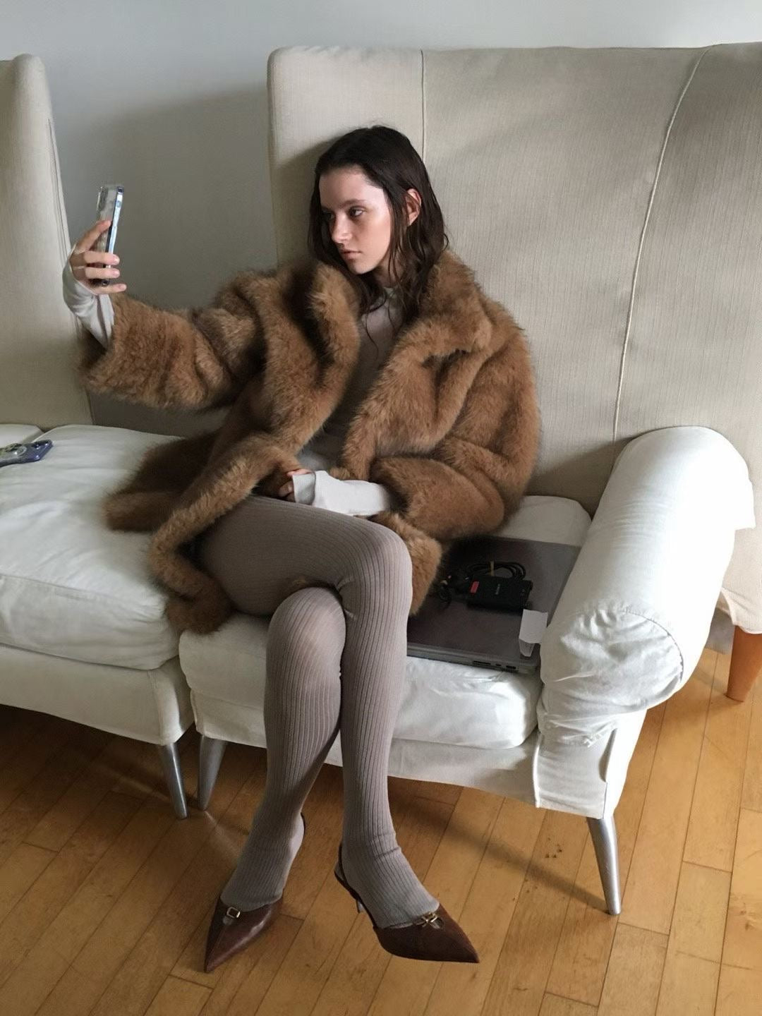 毛毛外套｜Faux Fur Coat – Caramel