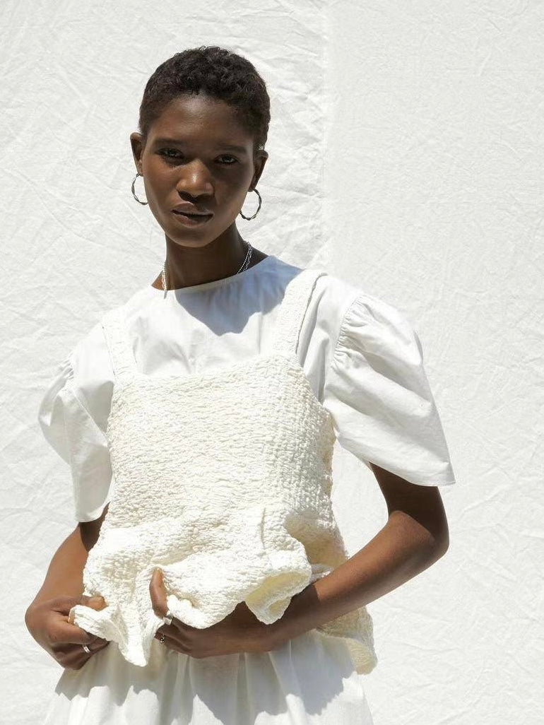 Crinkled Smocked Camisole
