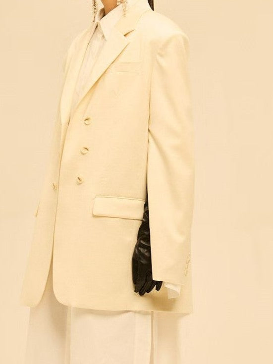 Double-Breasted Short Blazer