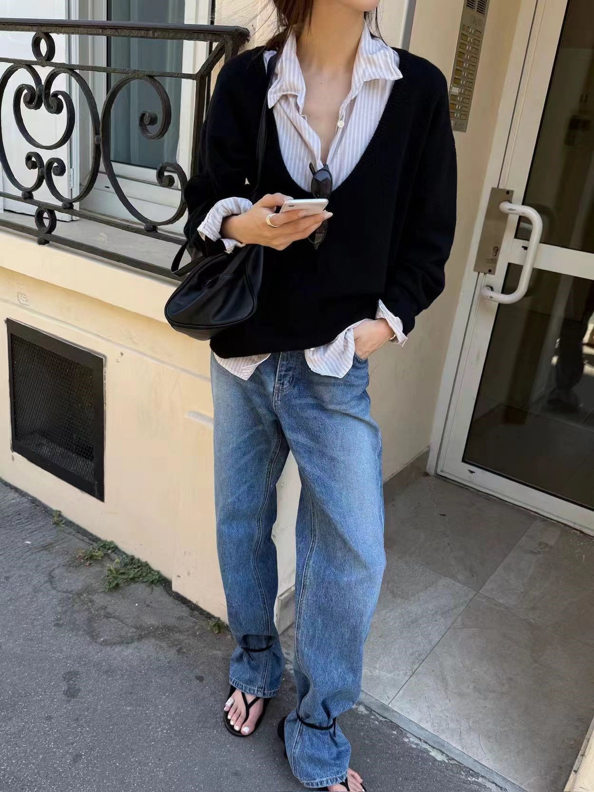 Deep V Neck Sweater
