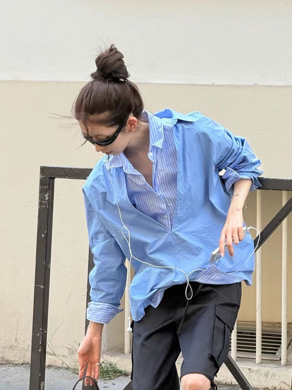 Deep V-Neck Relaxed Shirt
