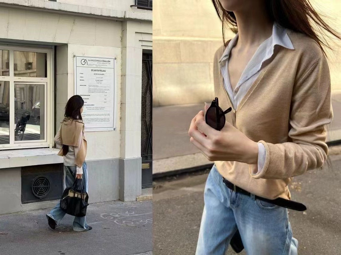 V-Neck Long Sleeve Top