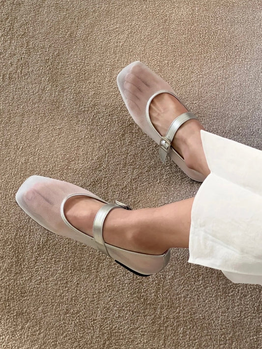 Sheer Mesh Mary Janes