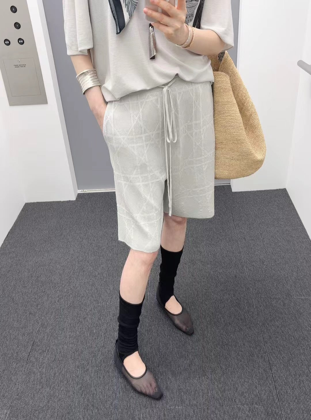 Geometric Knit Shorts