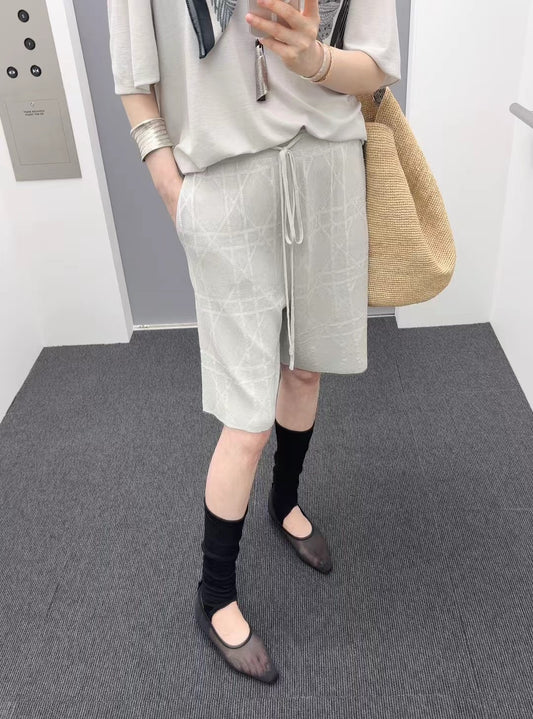 Geometric Knit Shorts