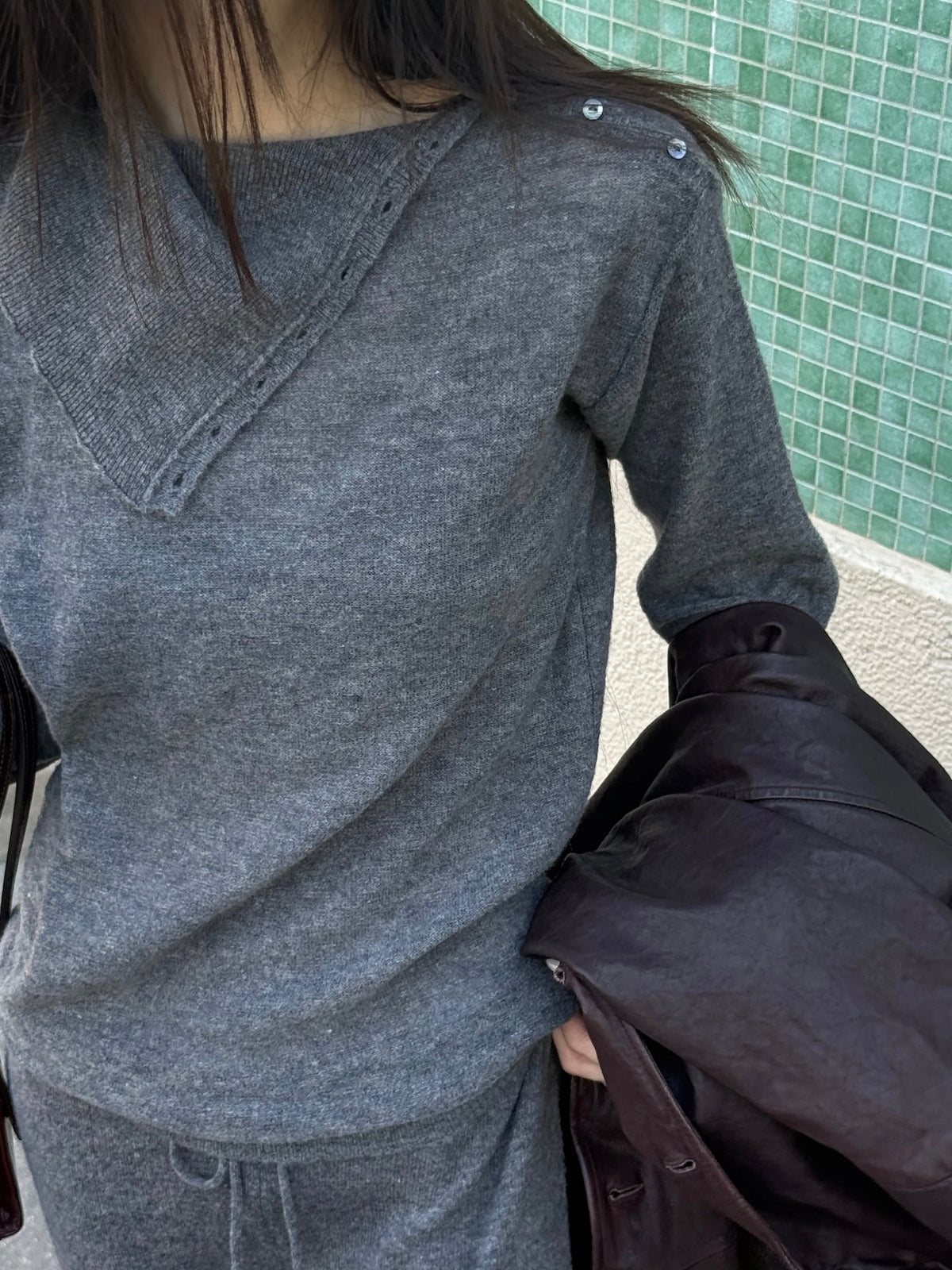 Accent Asymmetric Turtleneck