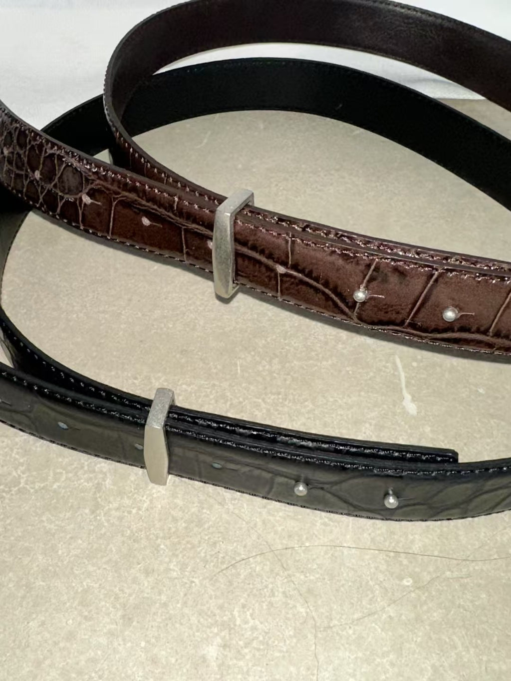 鱷魚紋細皮帶｜Croc-Texture Slim Belt