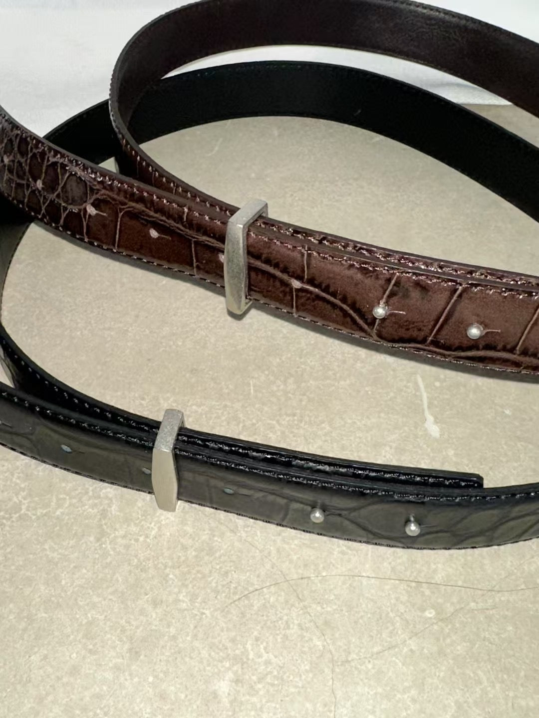 鱷魚紋細皮帶｜Croc-Texture Slim Belt