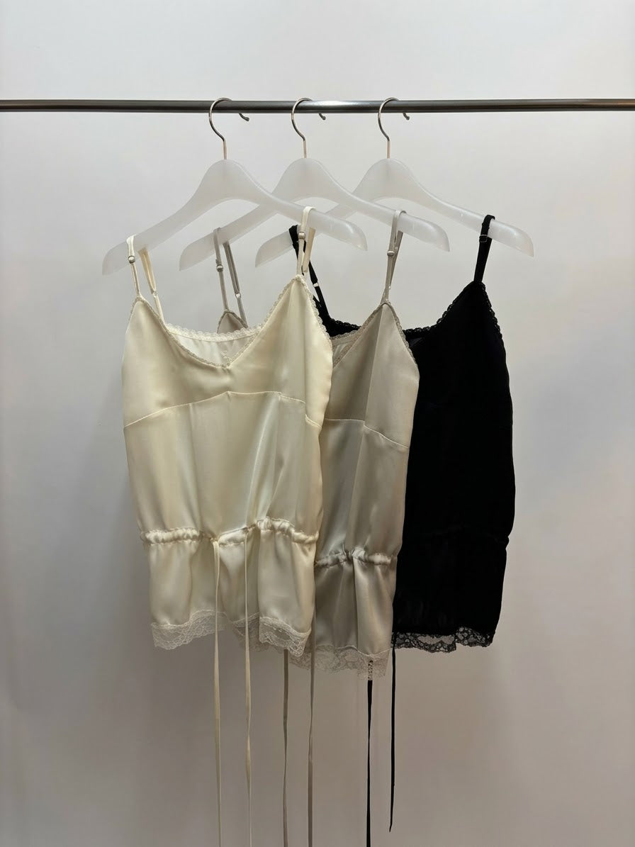Lace-Trim Satin Camisole