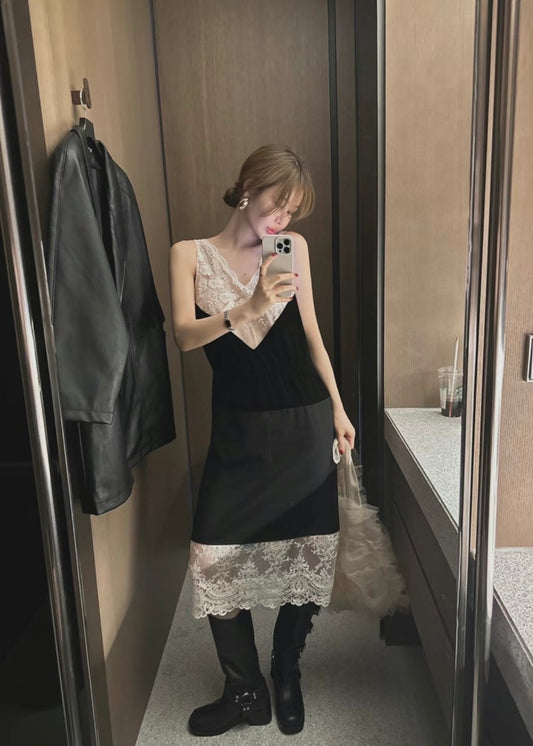 Lace Velvet Corset Dress