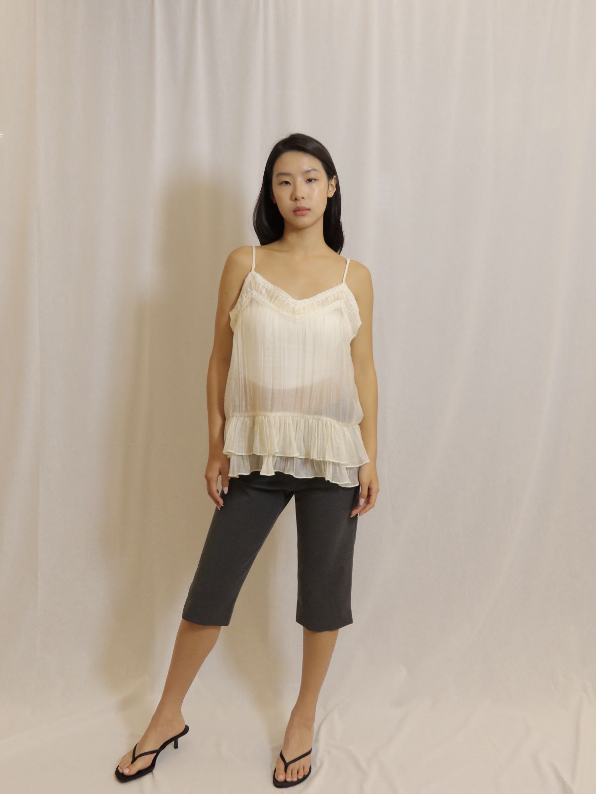 Sheer Lace Trim Camisole