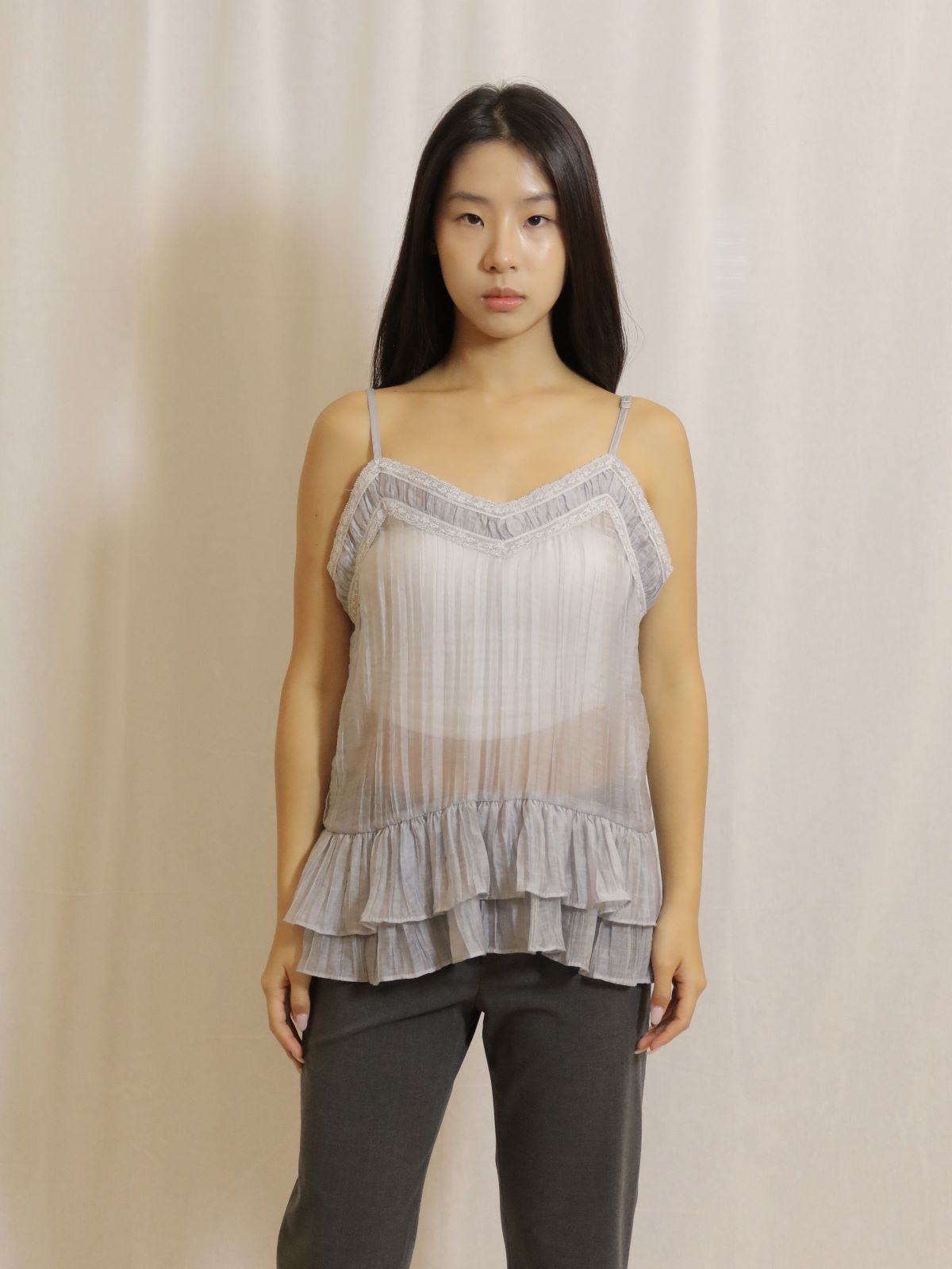 Sheer Lace Trim Camisole