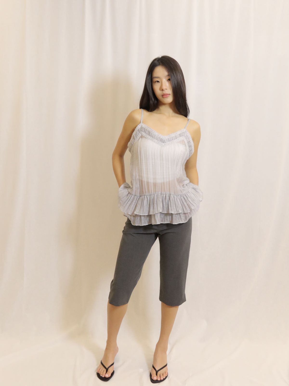 Sheer Lace Trim Camisole