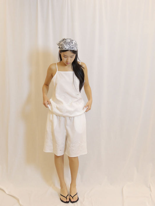 White Embroidered Camisole