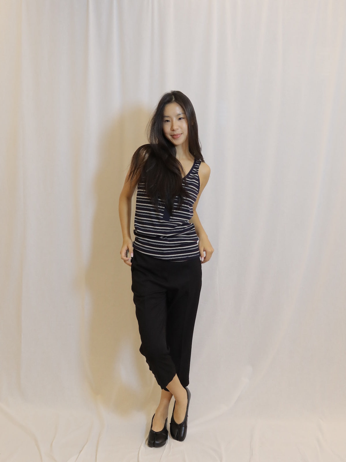 Striped Henley Tank Top