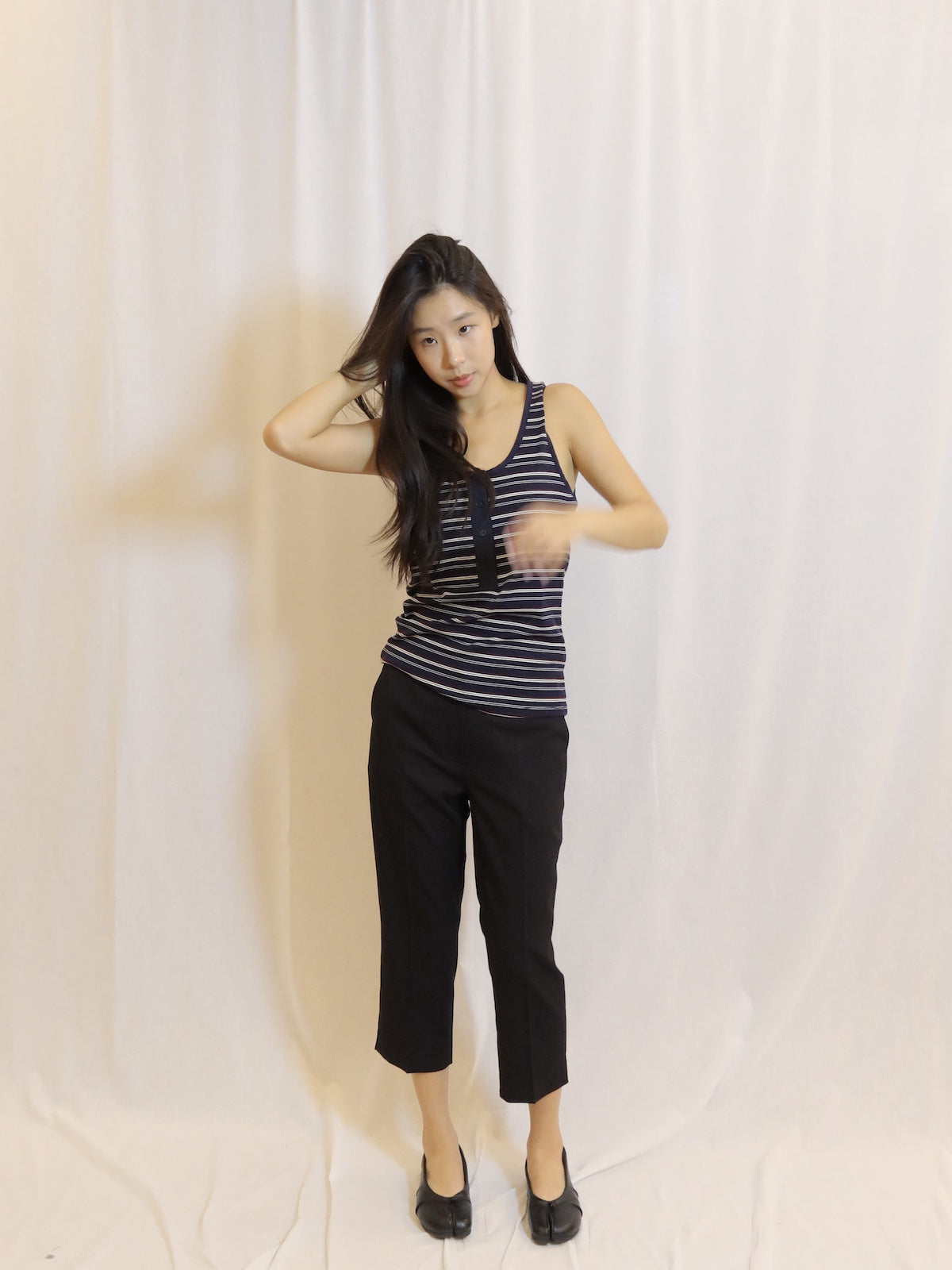 Striped Henley Tank Top