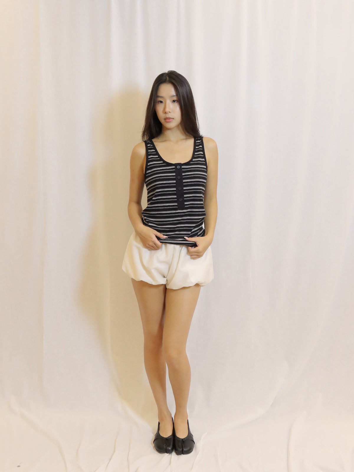 Striped Henley Tank Top