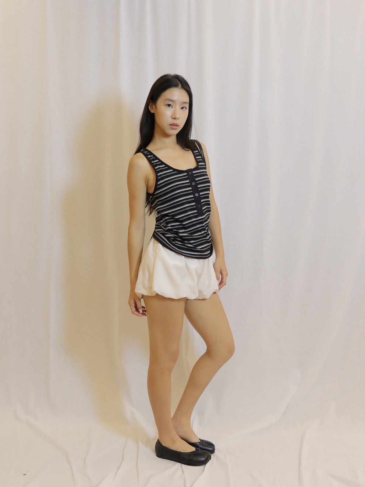 Striped Henley Tank Top