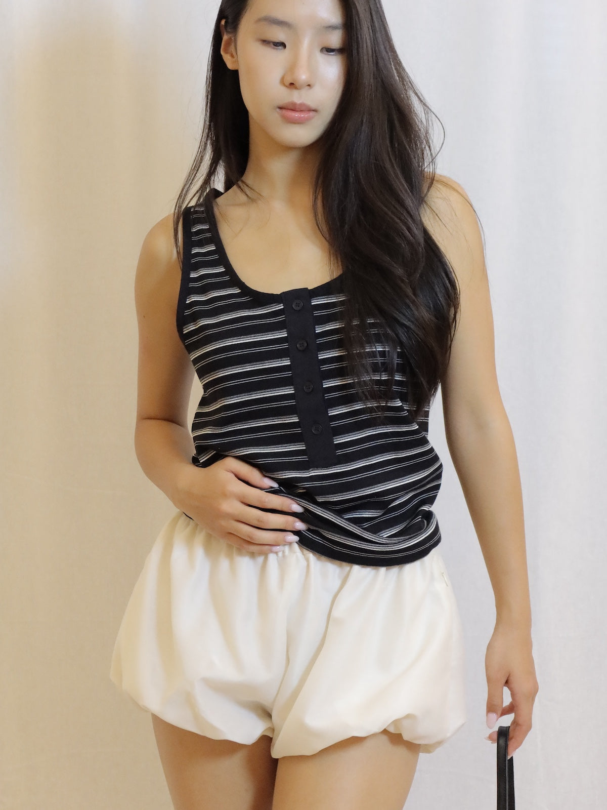Striped Henley Tank Top