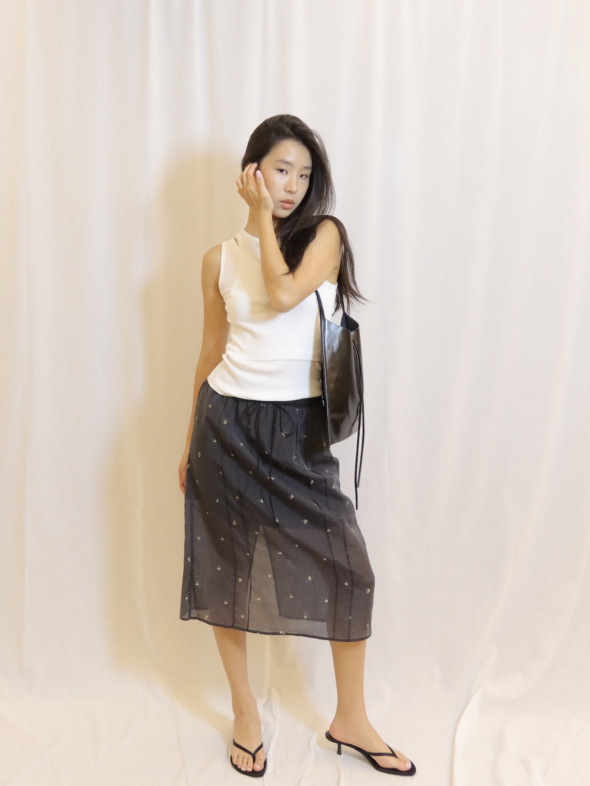Floral Print Midi Skirt