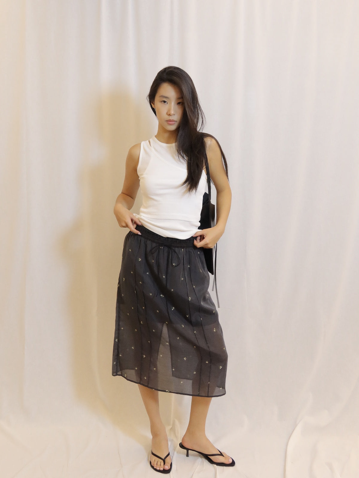 Floral Print Midi Skirt
