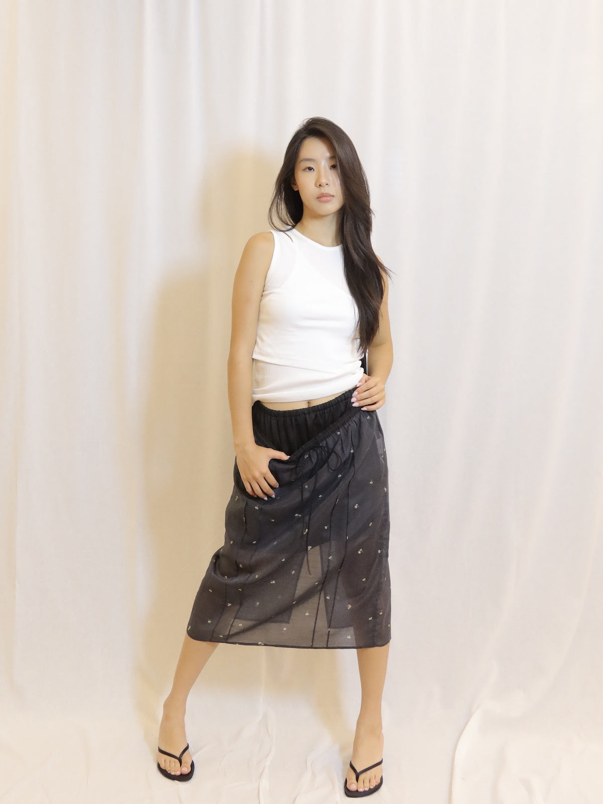 Floral Print Midi Skirt