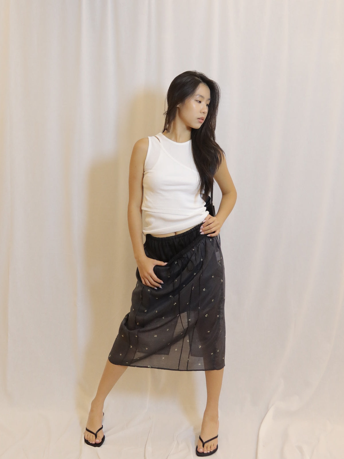 Floral Print Midi Skirt