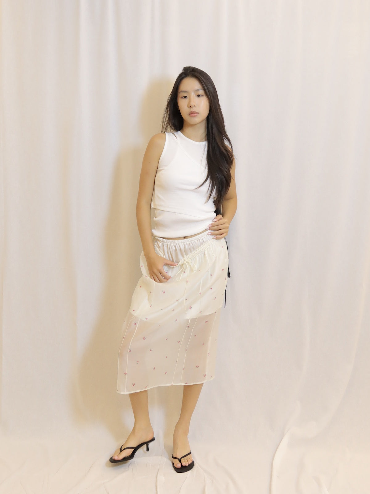 Floral Print Midi Skirt