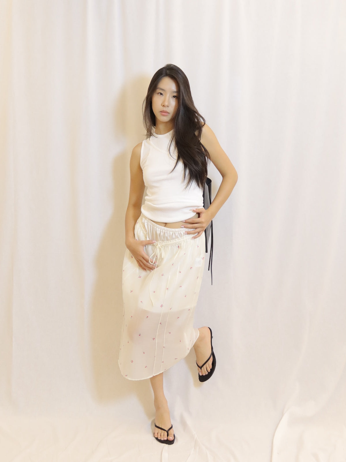 Floral Print Midi Skirt