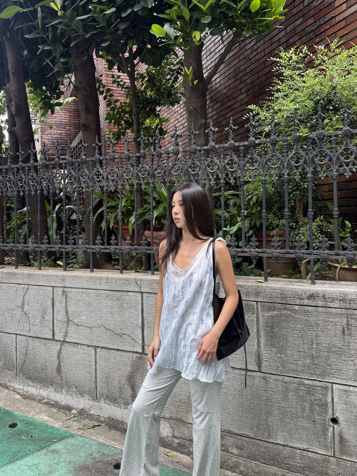 Crinkled Print Tank Top