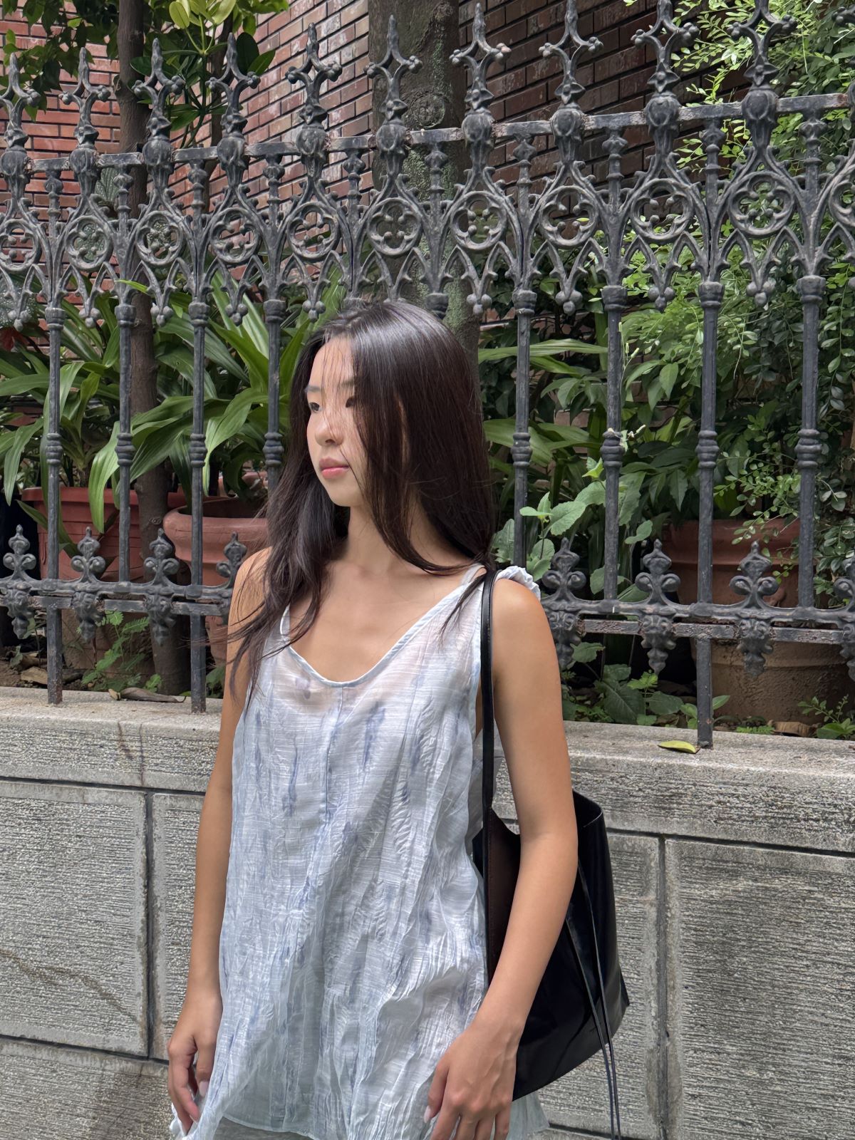 Crinkled Print Tank Top