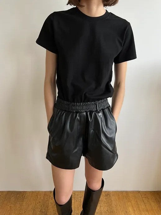 High-Waisted Faux Leather Shorts
