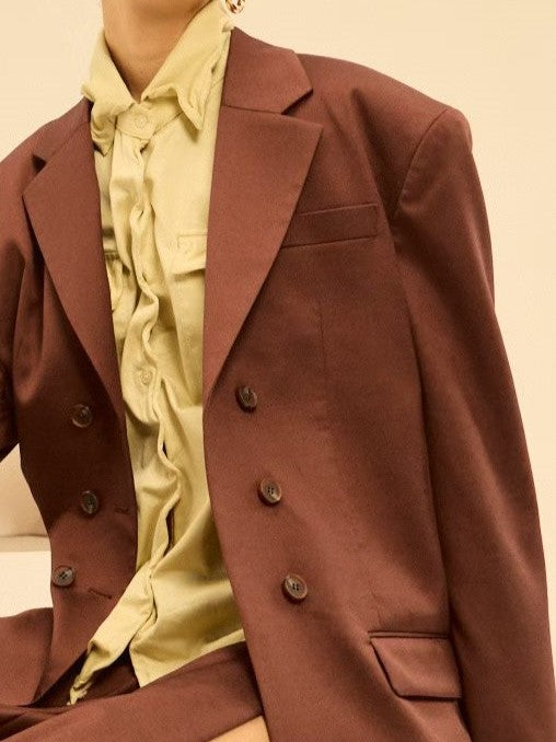 Double-Breasted Short Blazer