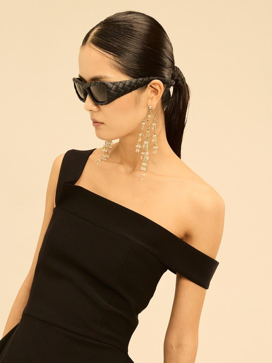 One-Shoulder Strapless Fitted Slit Maxi Dress